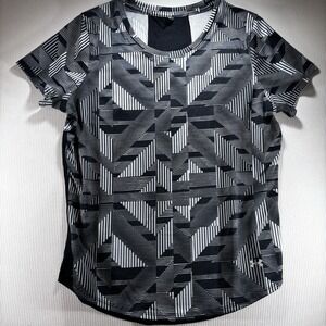 Under Armour Women's Pull On Geometric T-shirt Black/Gray Large, Yoga, Active